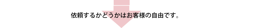 依頼するかどうかはお客様の自由です。